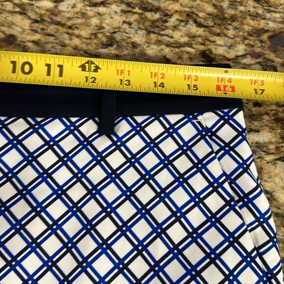 Tory Sport Printed Tech Twill Golf Skirt In Surf Blue Baseline Plaid Size M - Picture 10 of 12